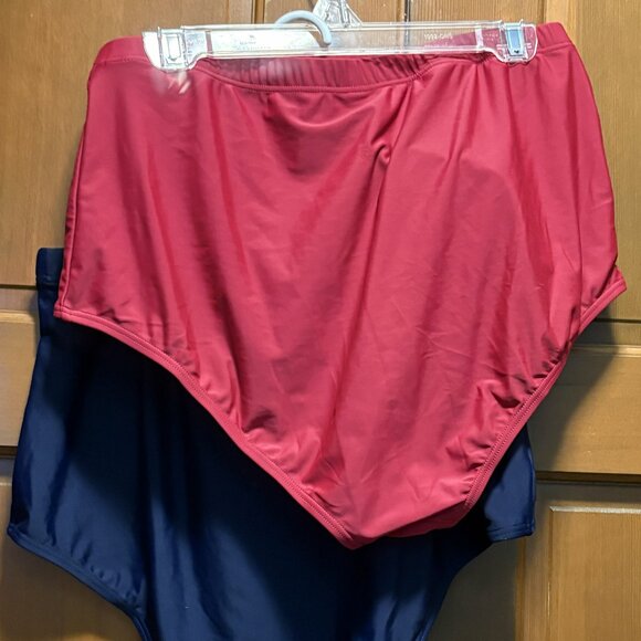 2 High-Waisted Bikini Bottoms BONNEUITBEBE Blue (NWT) & Maroon Sz 2XL - Picture 4 of 5
